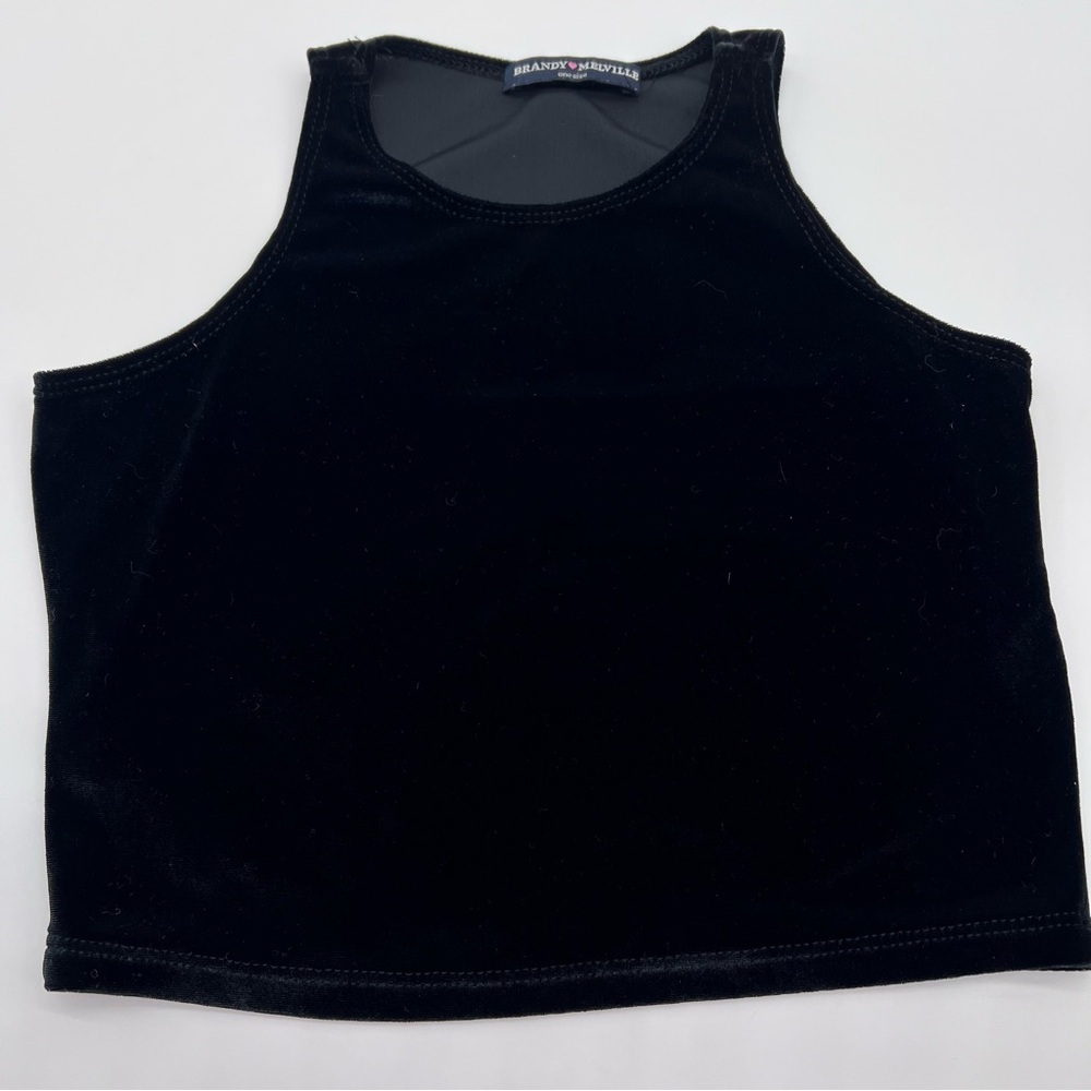 Brandy Melville Black Velvet Top-One Size